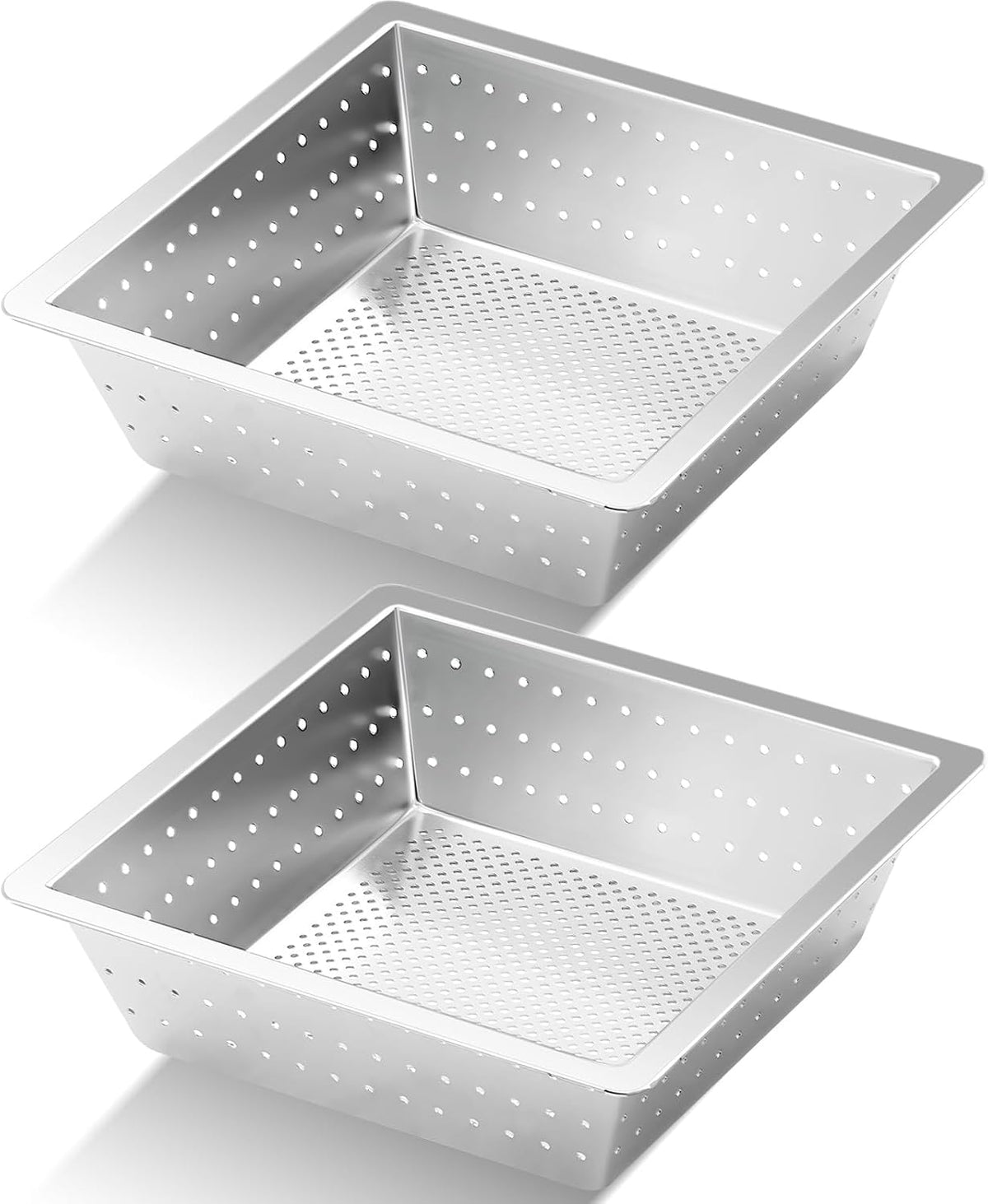 Tuanse 2 Pcs 10 x 10 x 3'' Stainless Steel Commercial Floor Drain Strainer