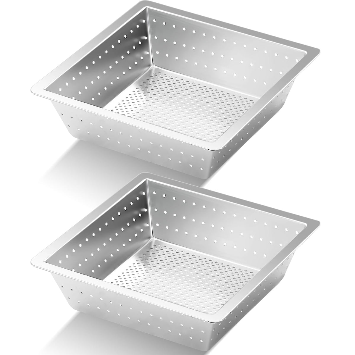 Tuanse 2 Pcs 10 x 10 x 3'' Stainless Steel Commercial Floor Drain Strainer