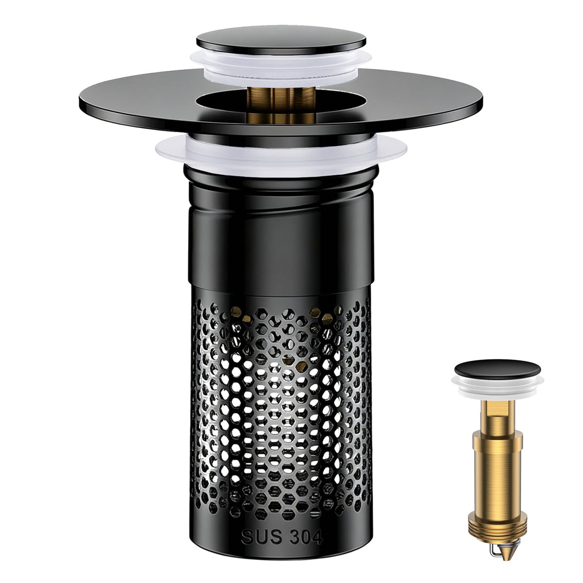 Bathroom Sink Drain Strainer,Universal Pop-Up Sink Stopper Hair Catcher