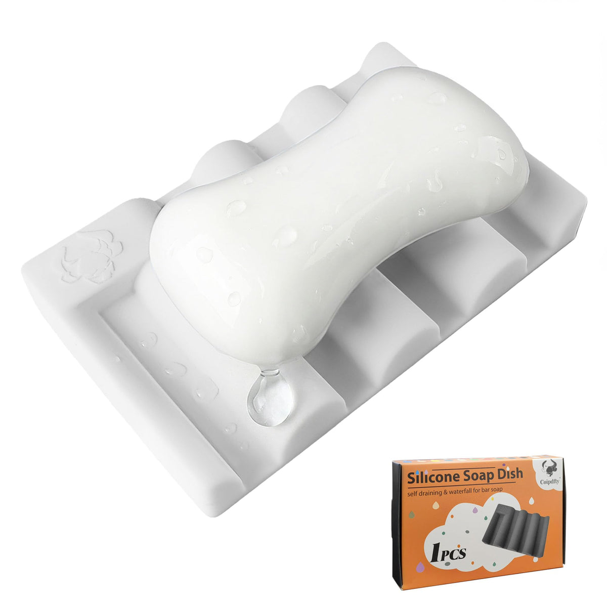 Silicone Soap Dish,Self Draining Soap Holder Perfect for Shower,Bathroom Sink,Kitchen Sink & Travel,Non-Slip Bar Soap Holder Extend Soap Life,Keep Soap Bars Dry & Easy Cleaning Black-2Pcs