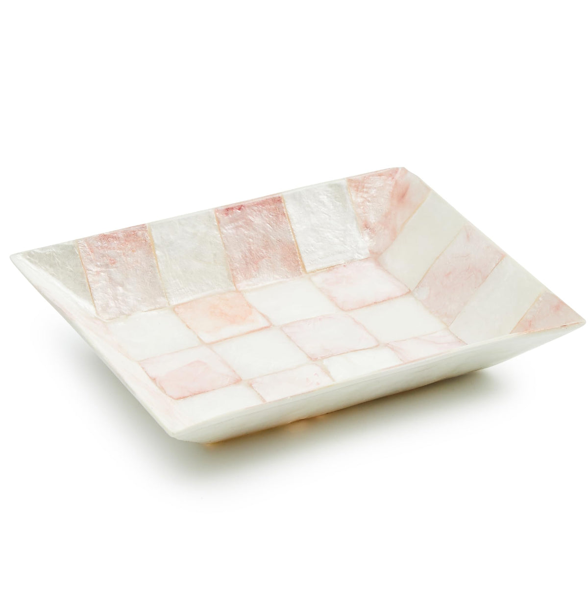 MACKENZIE-CHILDS Capiz Soap Dish, Purple-and-White Violet Check