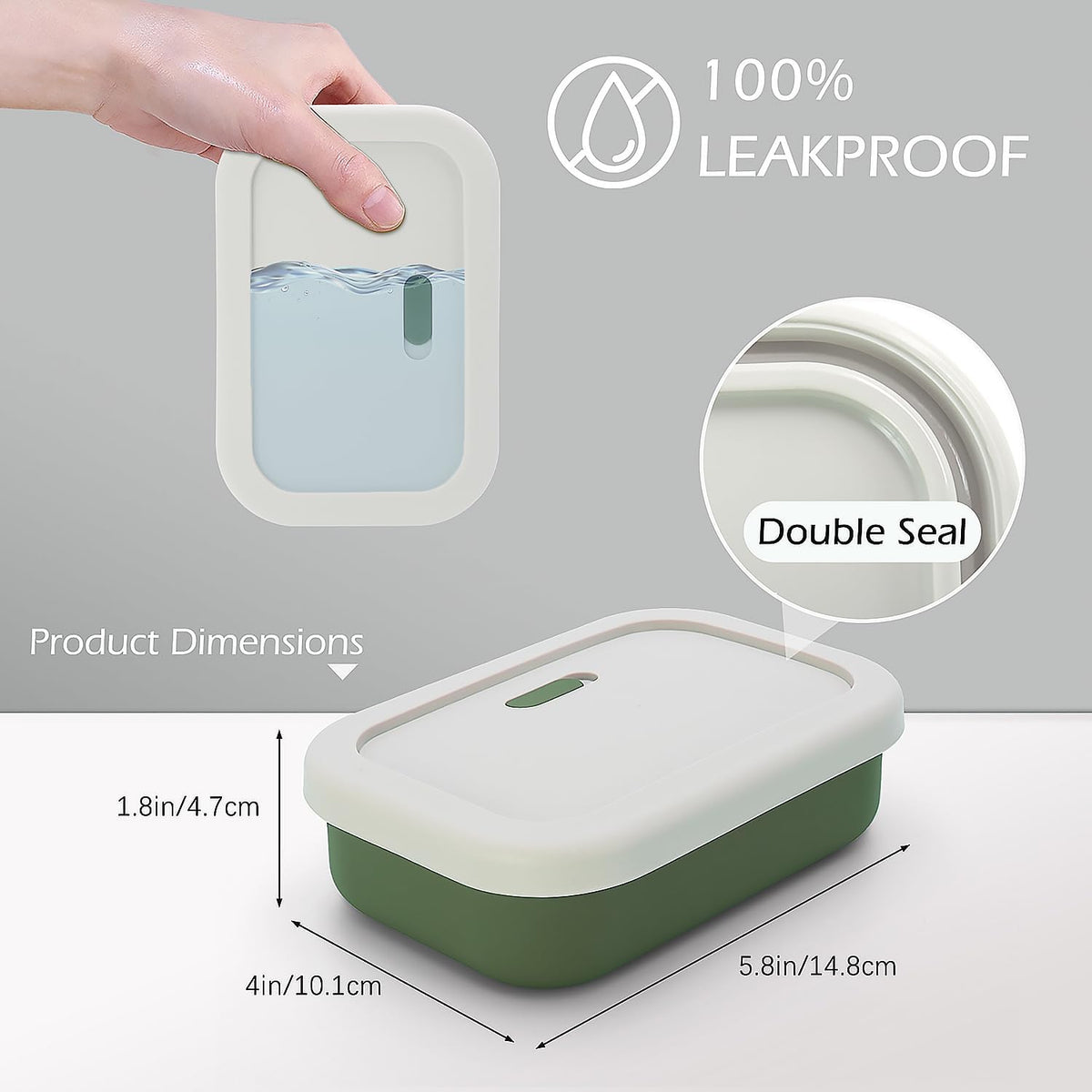 AIDIMMING Large Shampoo Bar Travel Case, Silicone Travel Soap Case, Green