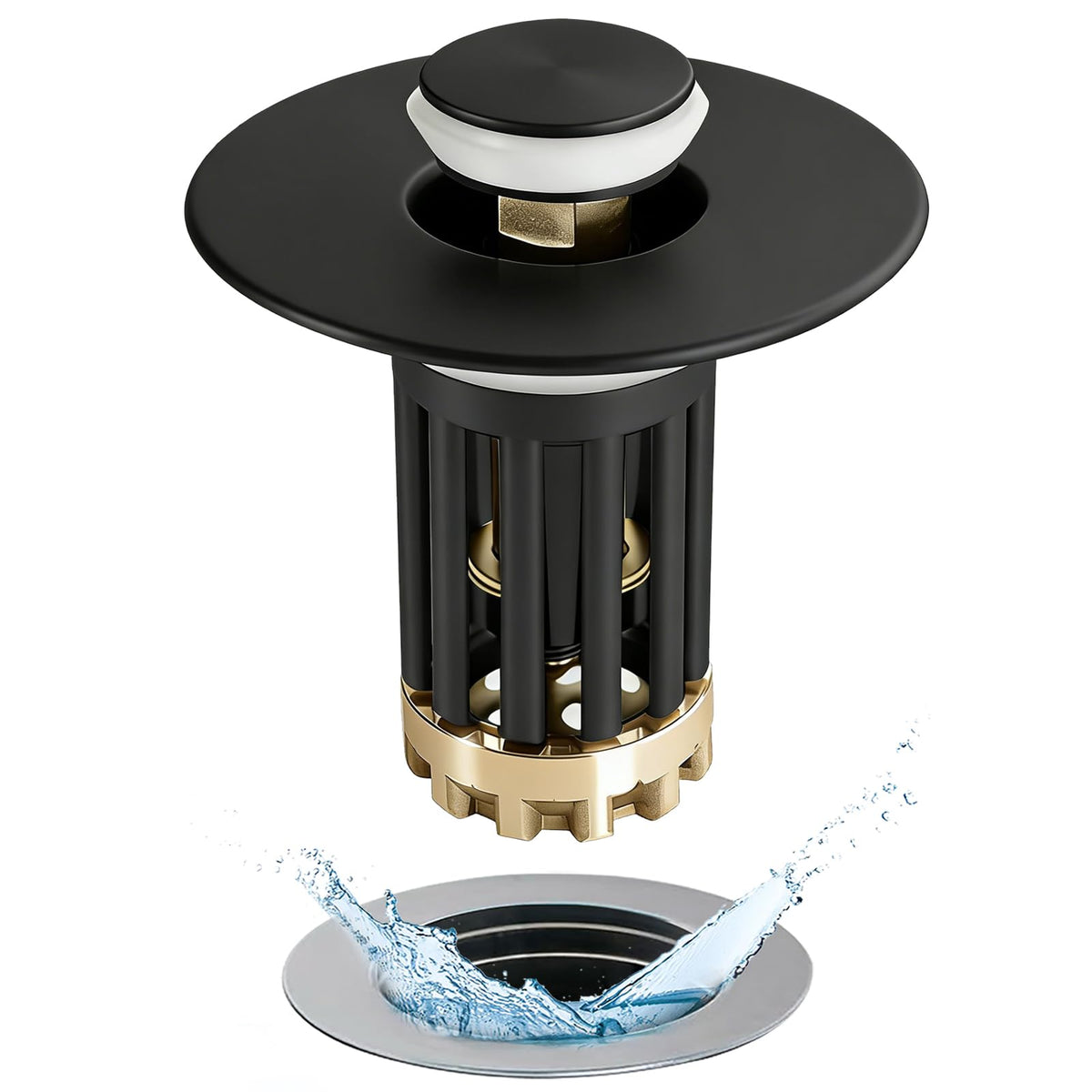 Anlige Bathroom Sink Drain Strainer, 3 in 1 Pop Up Bathroom Sink Stopper