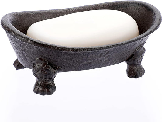 Sumnacon Cast Iron Bathtub Soap Dish, Heavy Duty Vintage Metal Soap Holder