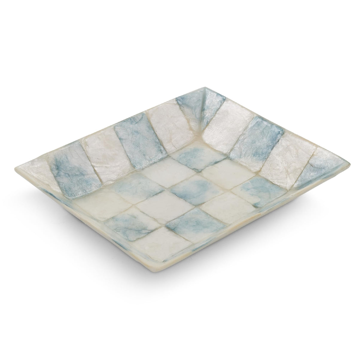 MACKENZIE-CHILDS Capiz Soap Dish, Purple-and-White Violet Check