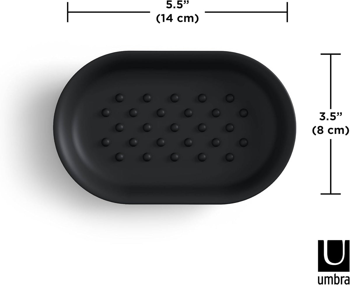 Umbra Junip Soap Holder, Oval Bathroom Soap Dish, Black
