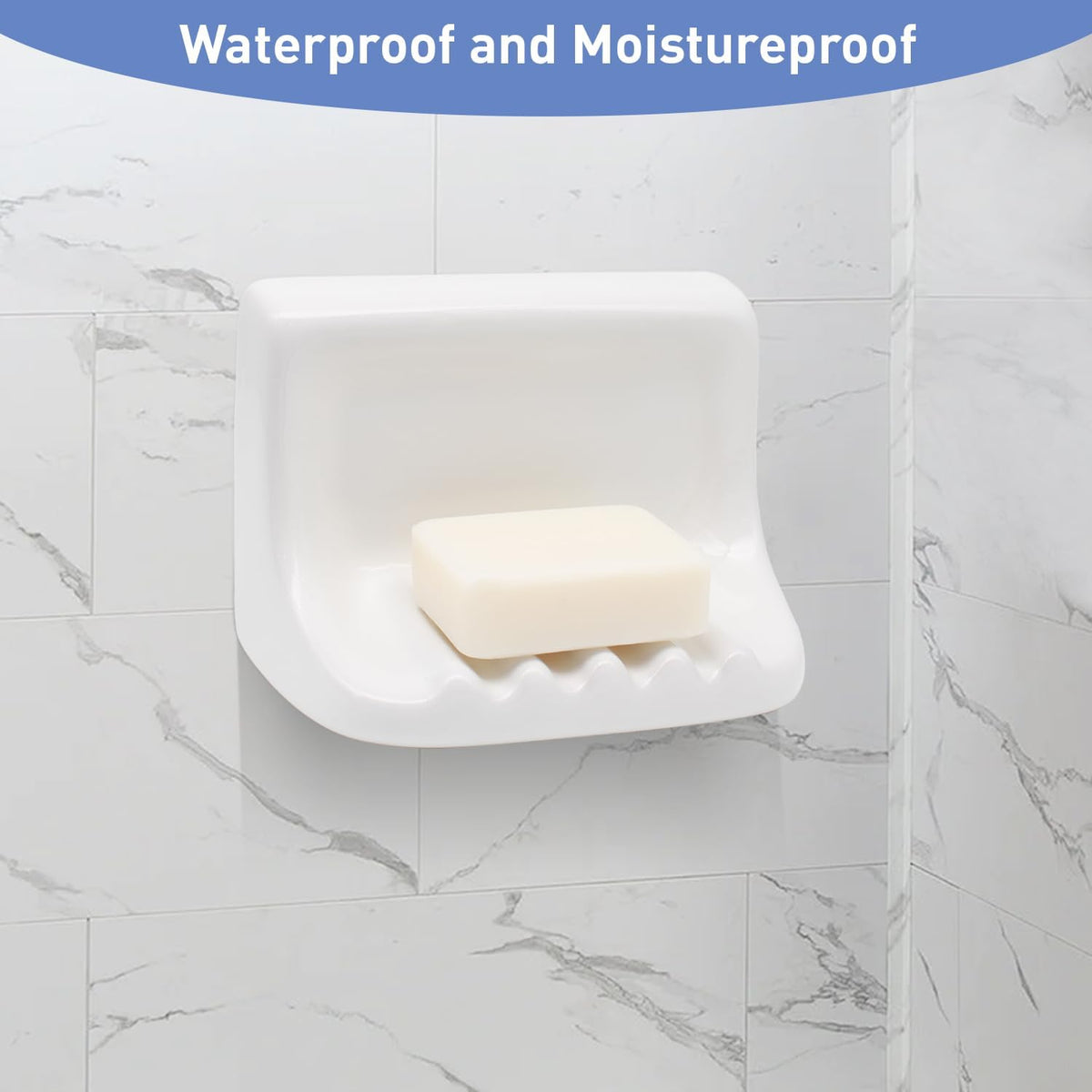 White Vintage Wall Mounted Ceramic Soap Dish Holder Bathroom Shower Wall
