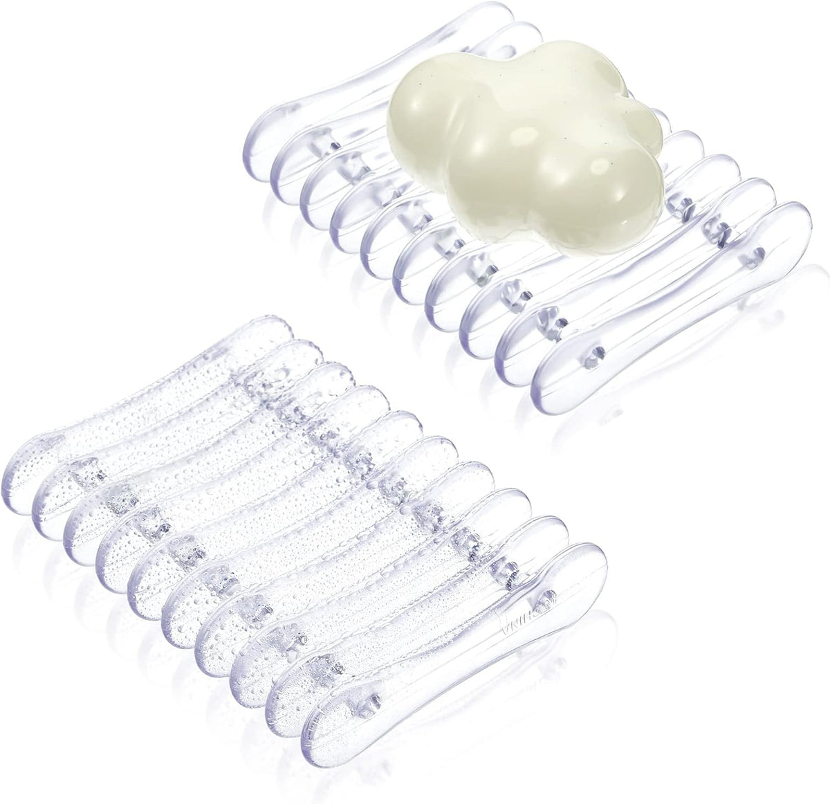 4 Self Draining Soap Dish, Plastic Bar Soap Holder & Saver for Shower Sink