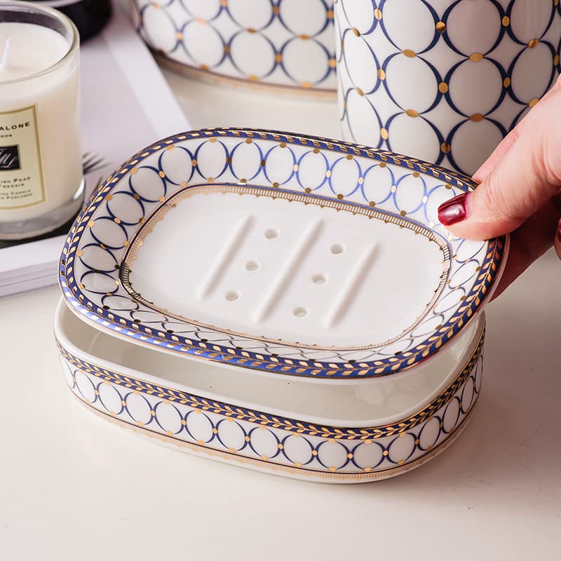 Self Draining Soap Dish, Double-Layer Bar Soap Tray(Style C)