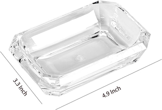 WAIT FLY Acrylic Soap Holder Bathroom Balcony Laundry Pool Decorative Soap Dish-Transparent-1 PCS