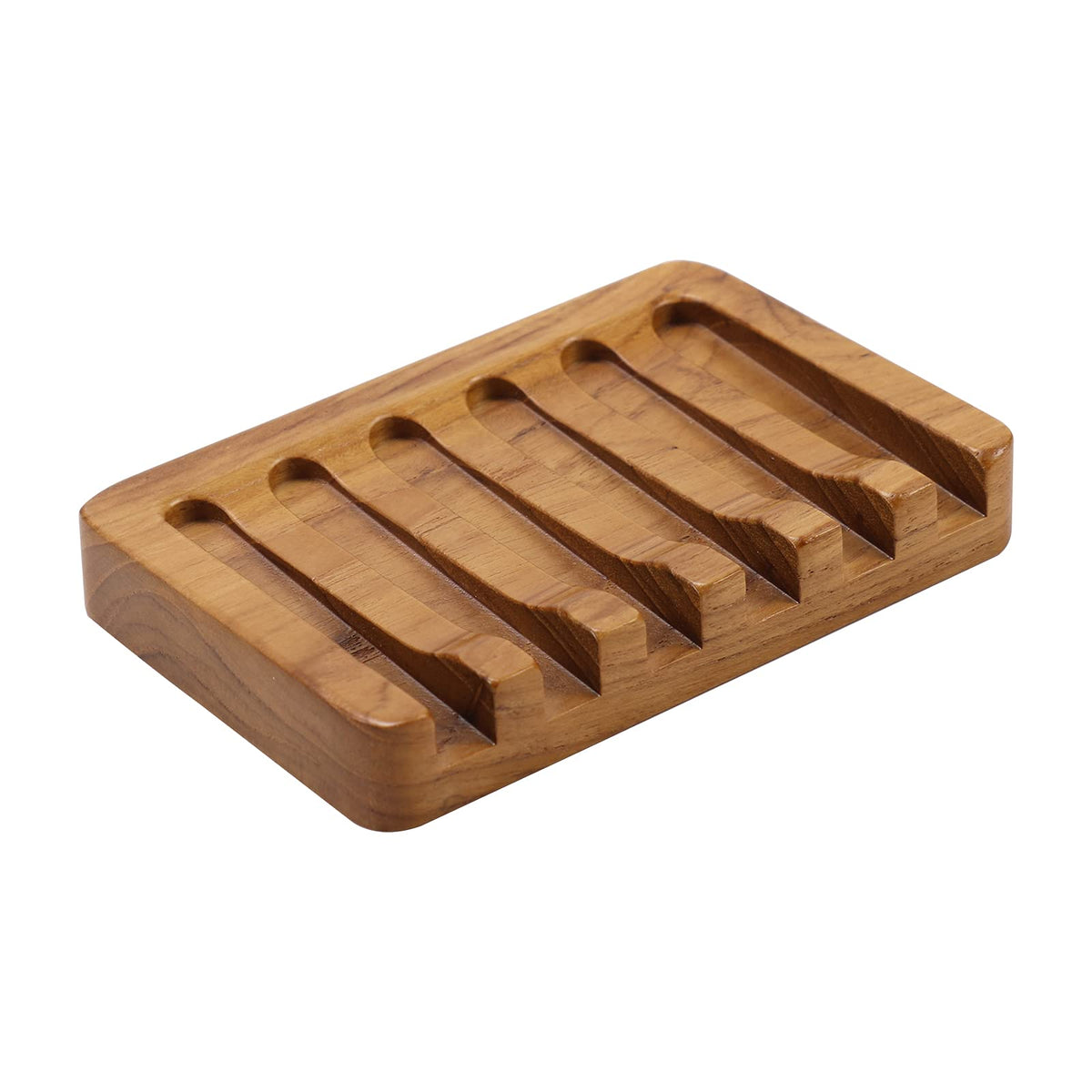 HTB 2 Pack Self Draining Soap Dishes,Teak Wood Soap Holder for Shower