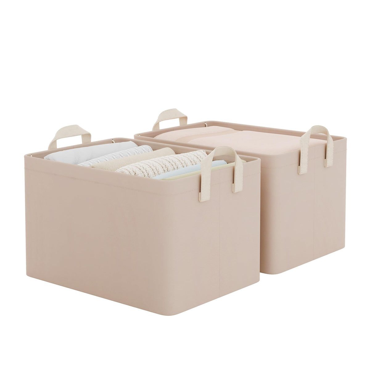 StorageWorks Storage Basket for Shelves, Storage Bins, Beige, 2-Pack
