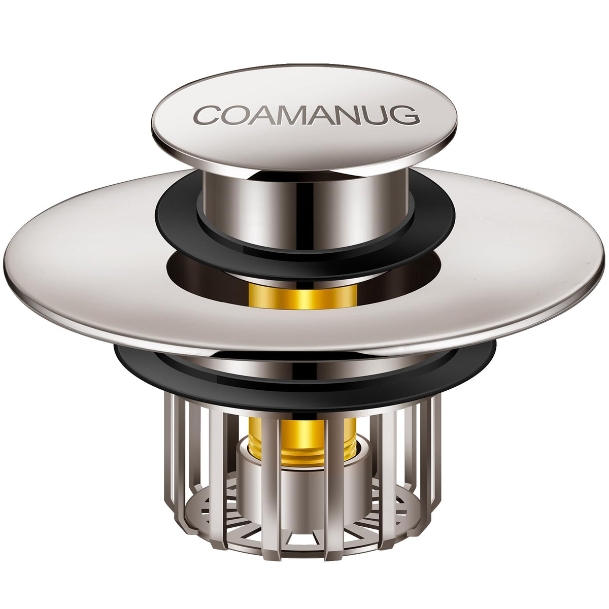 coamanug Bathtub Stopper | Shower Drain Hair Catcher, Pop-up Tub Stopper with Strainer | Bathroom Drain Plug | Drain Protector for 1-1/2 to 1-3/4"" Bath Drain Hole