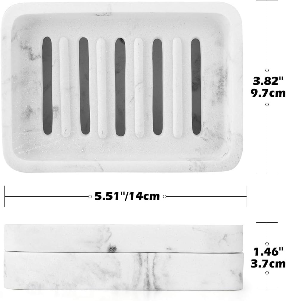 MoKo Soap Dish, Dual-Layer Resin Bar Soap Tray Container Box Case Holder