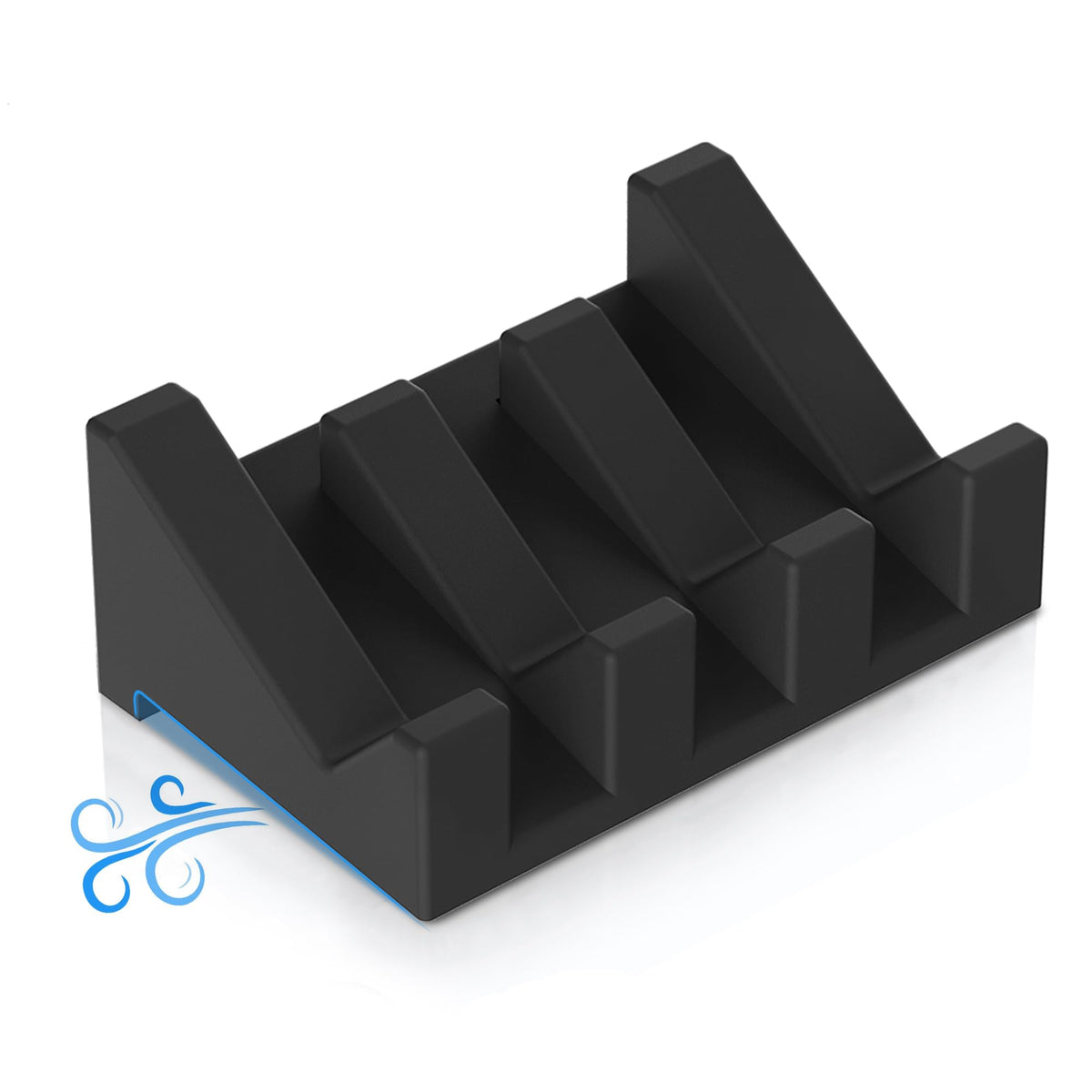 Silicone Soap Dish,3PCS Self Draining Bar Soap Holder,Dark Gray