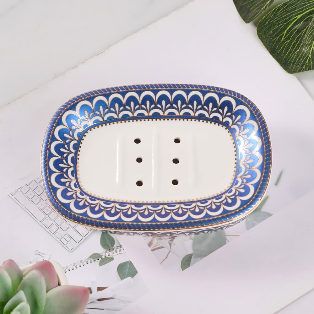 Self Draining Soap Dish, Double-Layer Bar Soap Tray(Style C)