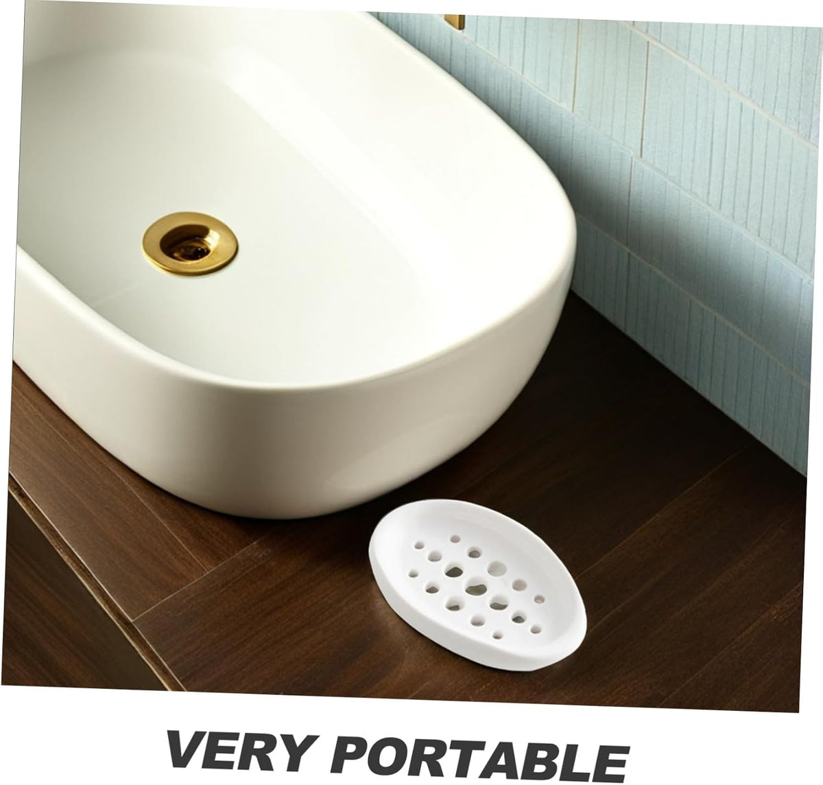Soap Silicone Dish Oval Tray with Draining Design for Bathroom