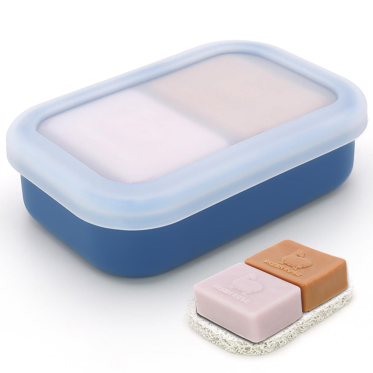 AIDIMMING Large Shampoo Bar Travel Case, Silicone Travel Soap Case, Green
