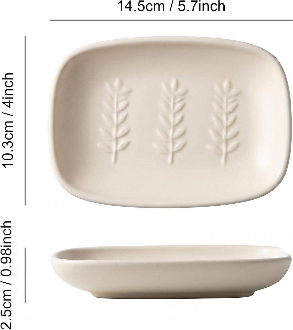 Ceramic Soap Dish for Bathroom, Decorative Bar Soap Holder