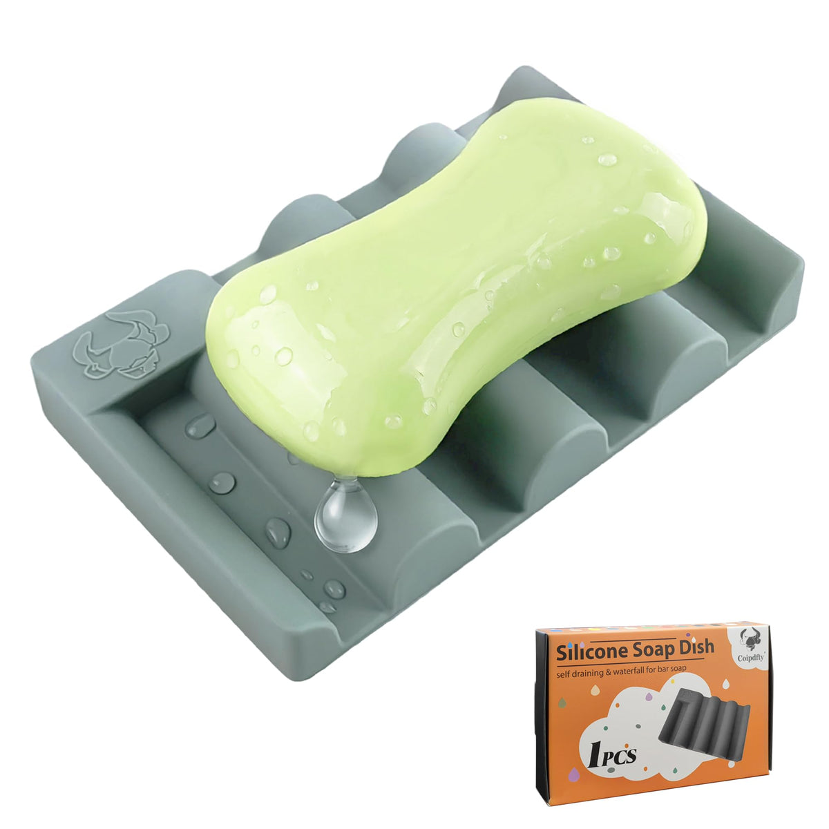 Silicone Soap Dish,Self Draining Soap Holder Perfect for Shower,Bathroom Sink,Kitchen Sink & Travel,Non-Slip Bar Soap Holder Extend Soap Life,Keep Soap Bars Dry & Easy Cleaning Black-2Pcs