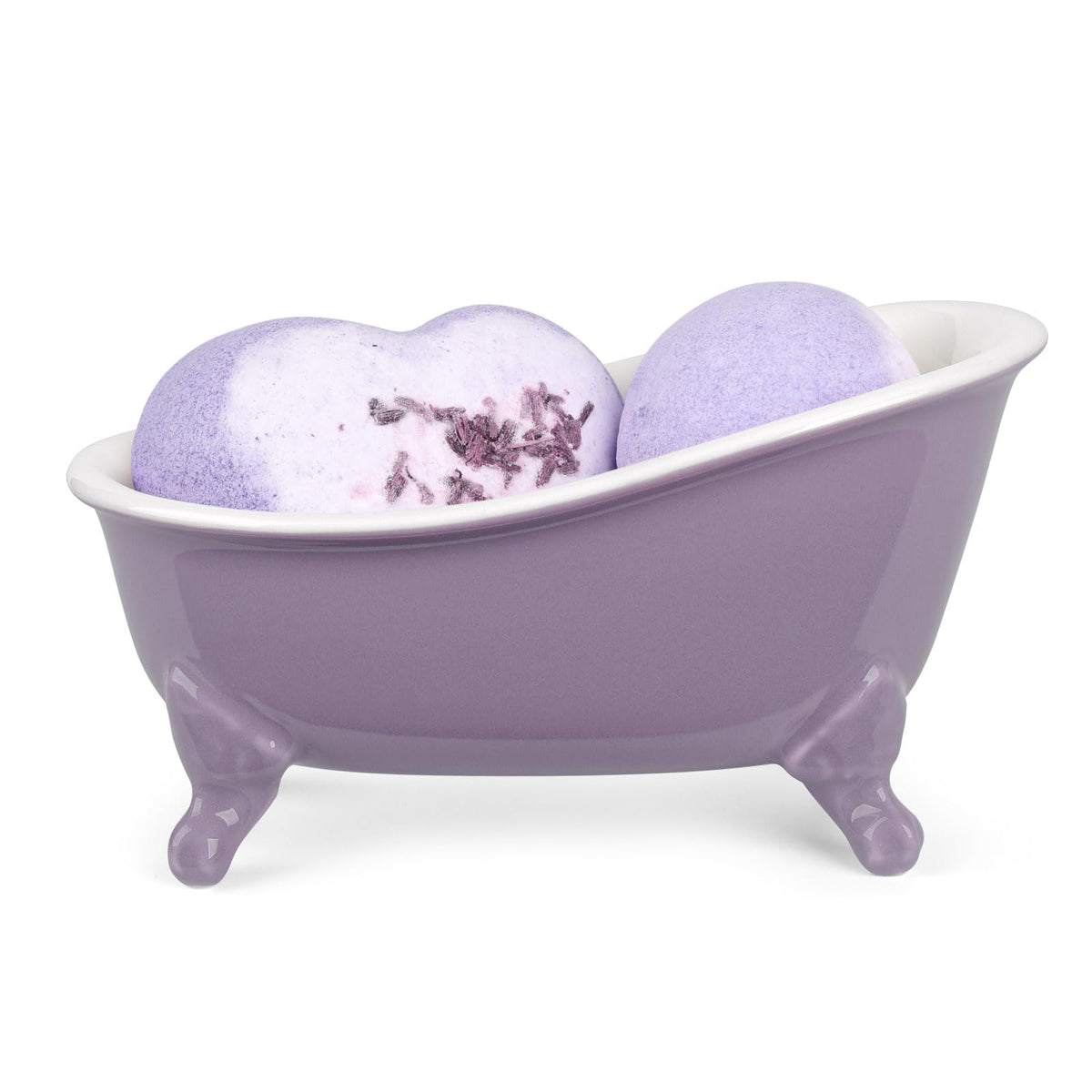 Vintage Ceramic Mini Clawfoot Bathtub Bar Soap Holder,Lavender