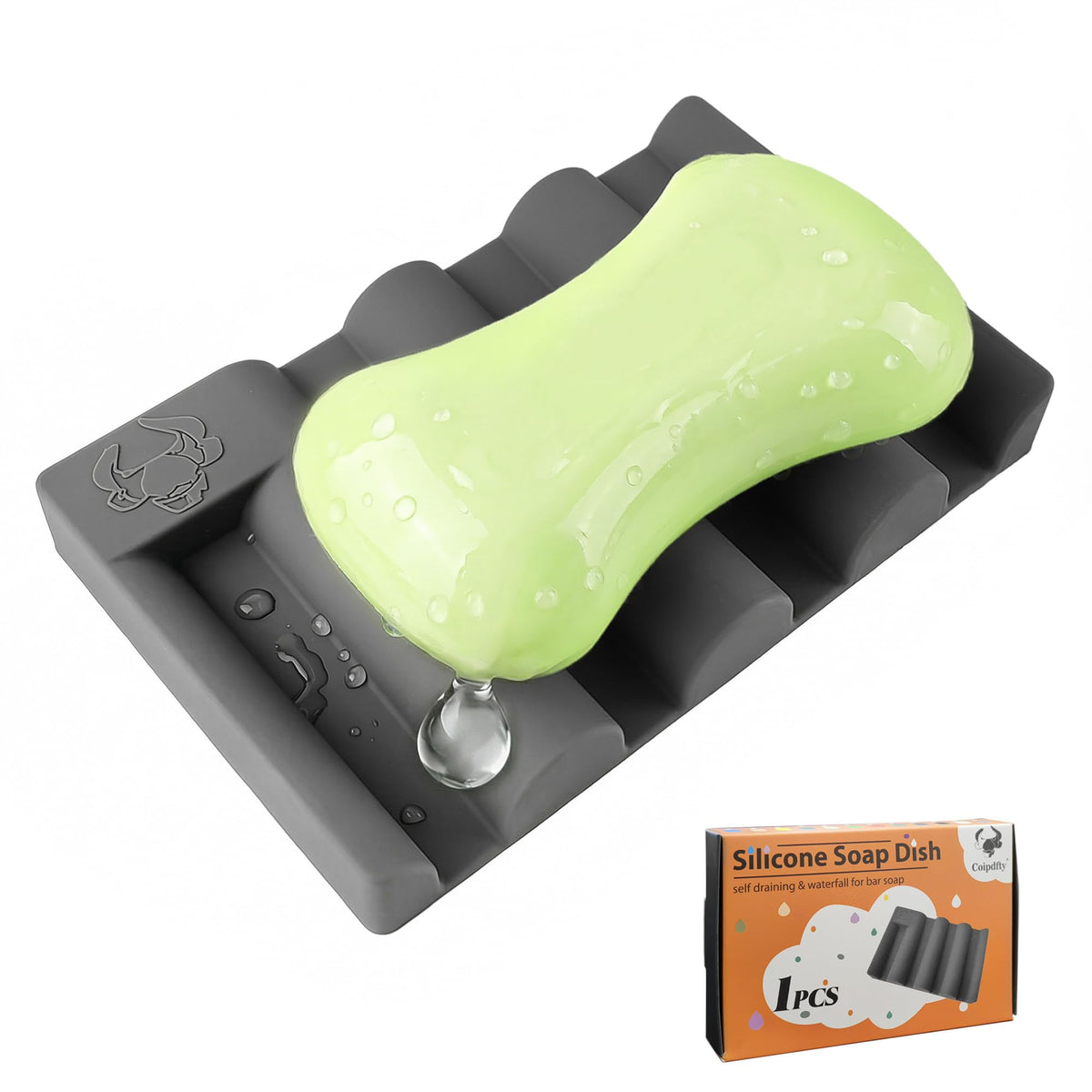 Silicone Soap Dish,Self Draining Soap Holder Perfect for Shower,Bathroom Sink,Kitchen Sink & Travel,Non-Slip Bar Soap Holder Extend Soap Life,Keep Soap Bars Dry & Easy Cleaning Black-2Pcs