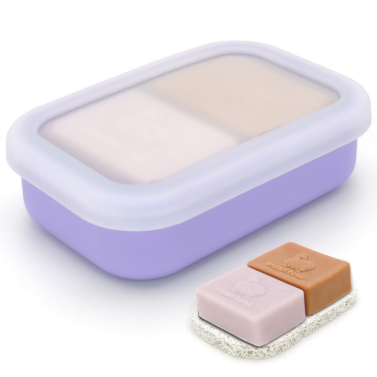AIDIMMING Large Shampoo Bar Travel Case, Silicone Travel Soap Case, Green