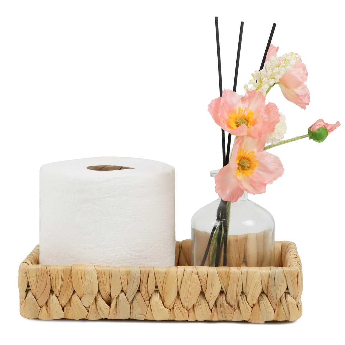Water Hyacinth Bathroom Vanity Tray, 10 Inch