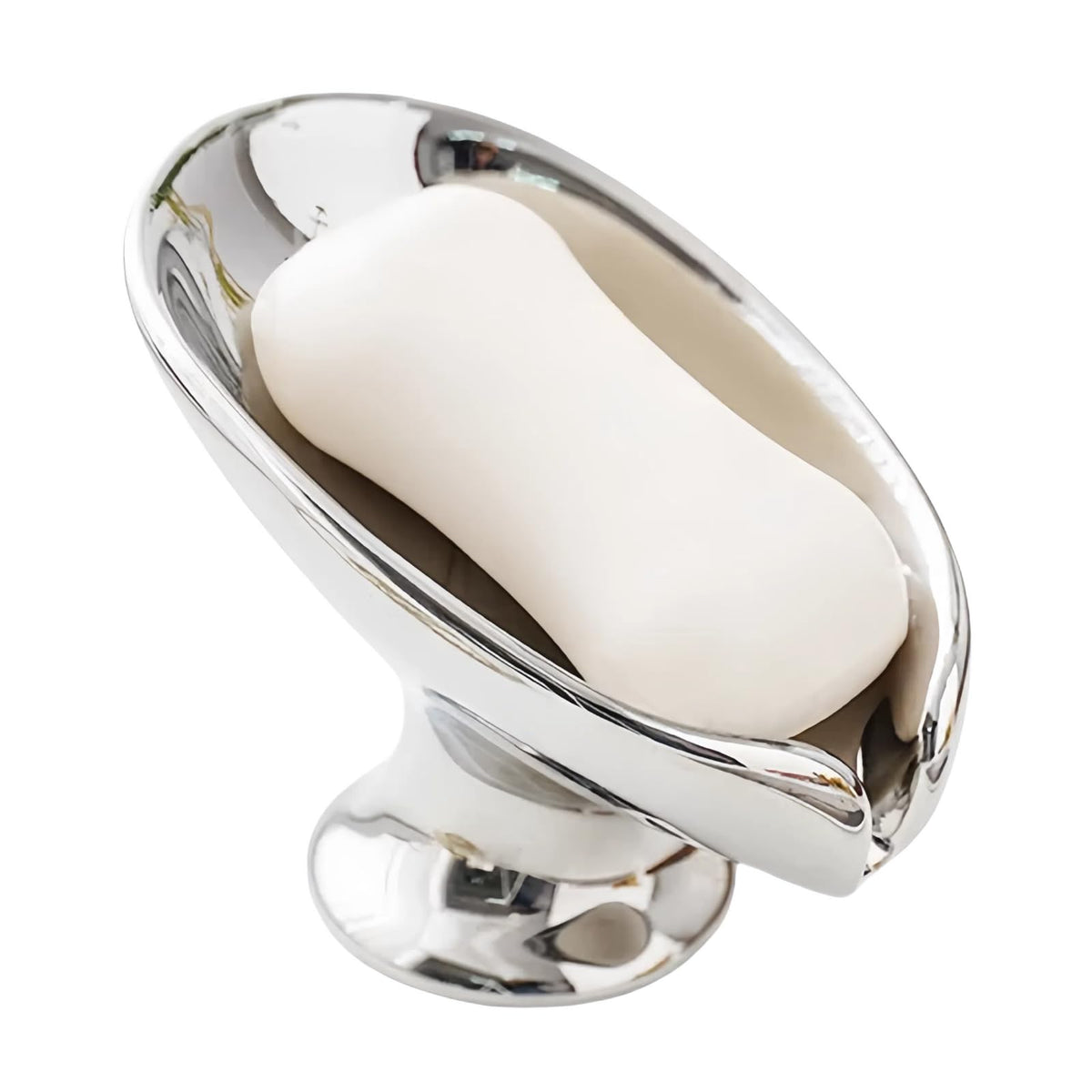 Bar Soap Holder, Soap Dish for Shower, Self Draining Soap Dish, Metallic Glossy Ceramic Soap Holder, Used for Sinks, Bathrooms, Showers,Kitchens (Golden)