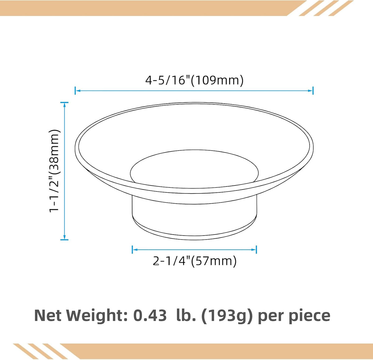 Aomasi Round Glass Soap Dishes for Bathroom Shower, 2 Pack, Transparent