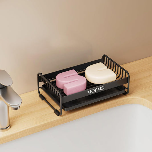 MOPMS Soap Dish for Shower, Carbon Steel Bar Soap Holder with Drainage