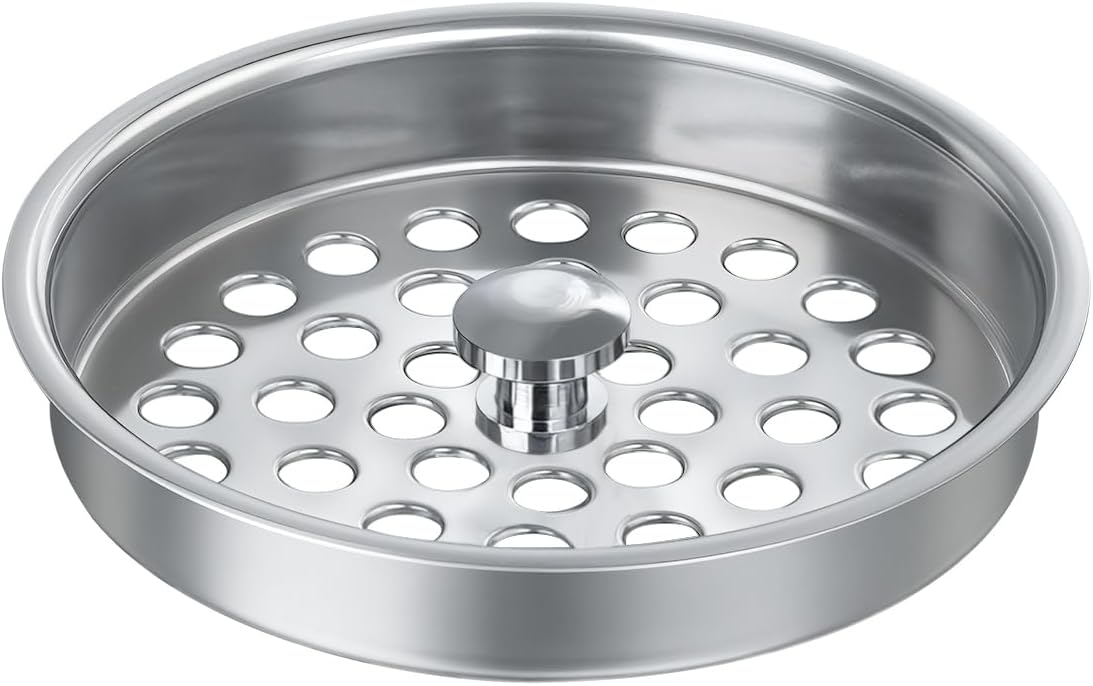 Commercial-Grade Garbage Disposal Basket Strainer Cover, Large Drain Holes