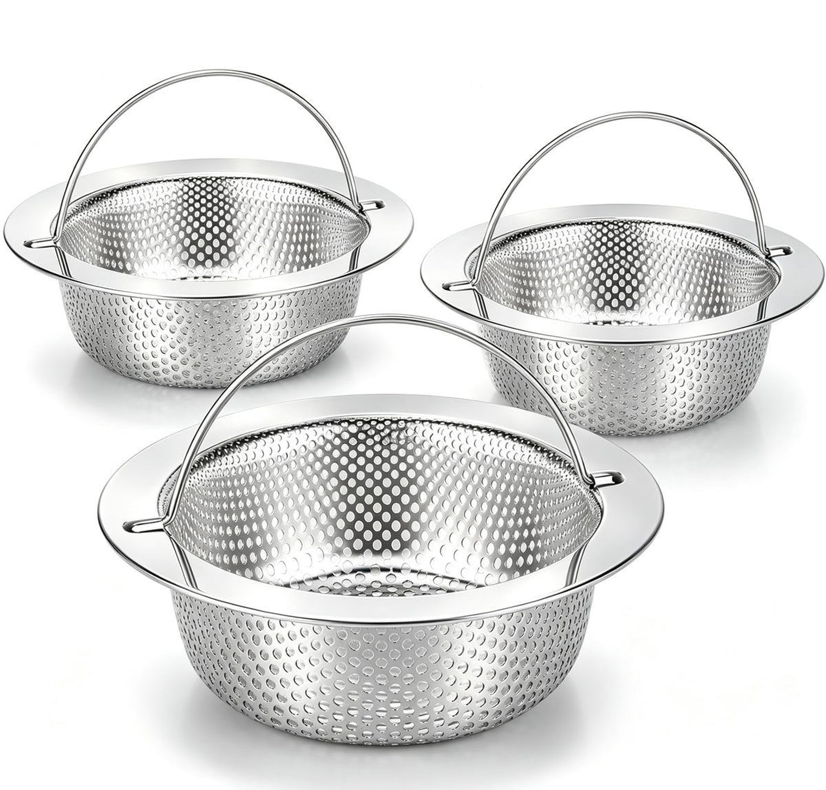 2 Pack Kitchen Sink Drain Strainer & Stopper with Basket, Stainless Steel Drain Plug Cover Catcher for Food Waste - Sink Accessories for Home or Kitchen Sink Shroom Fit US Standard 3-1/2'' Drain Hole
