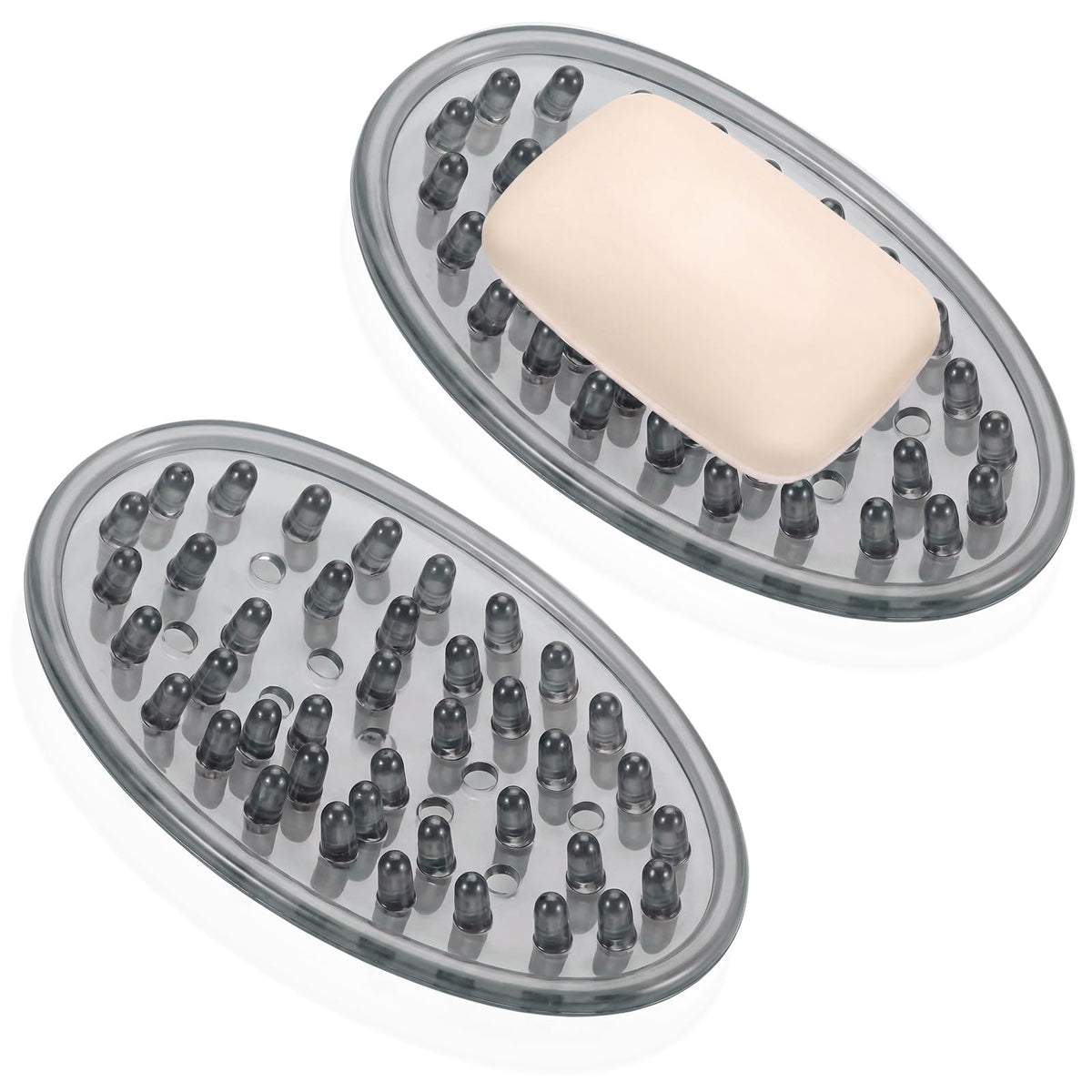6 Pcs Soap Dish with Holes for Kitchen Bathroom, Clear