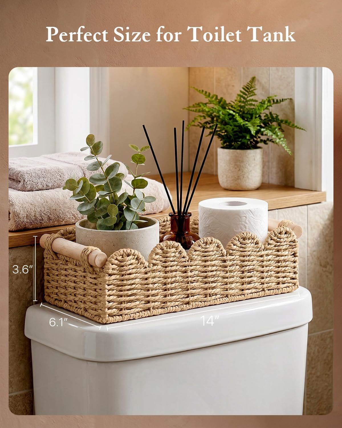 Toilet Paper Storage Basket for Toilet Tank, Bathroom Organizer