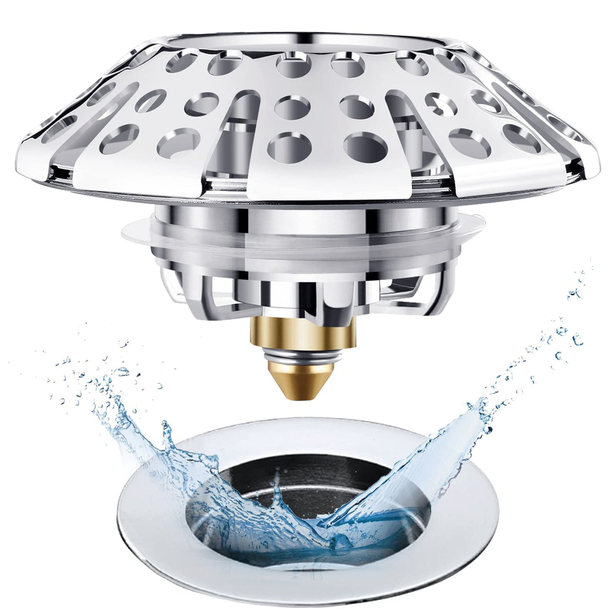 AzWzz Tub Stopper Bathtub Drain Stopper Plug, Pop Up Tub Drain Hair Catcher