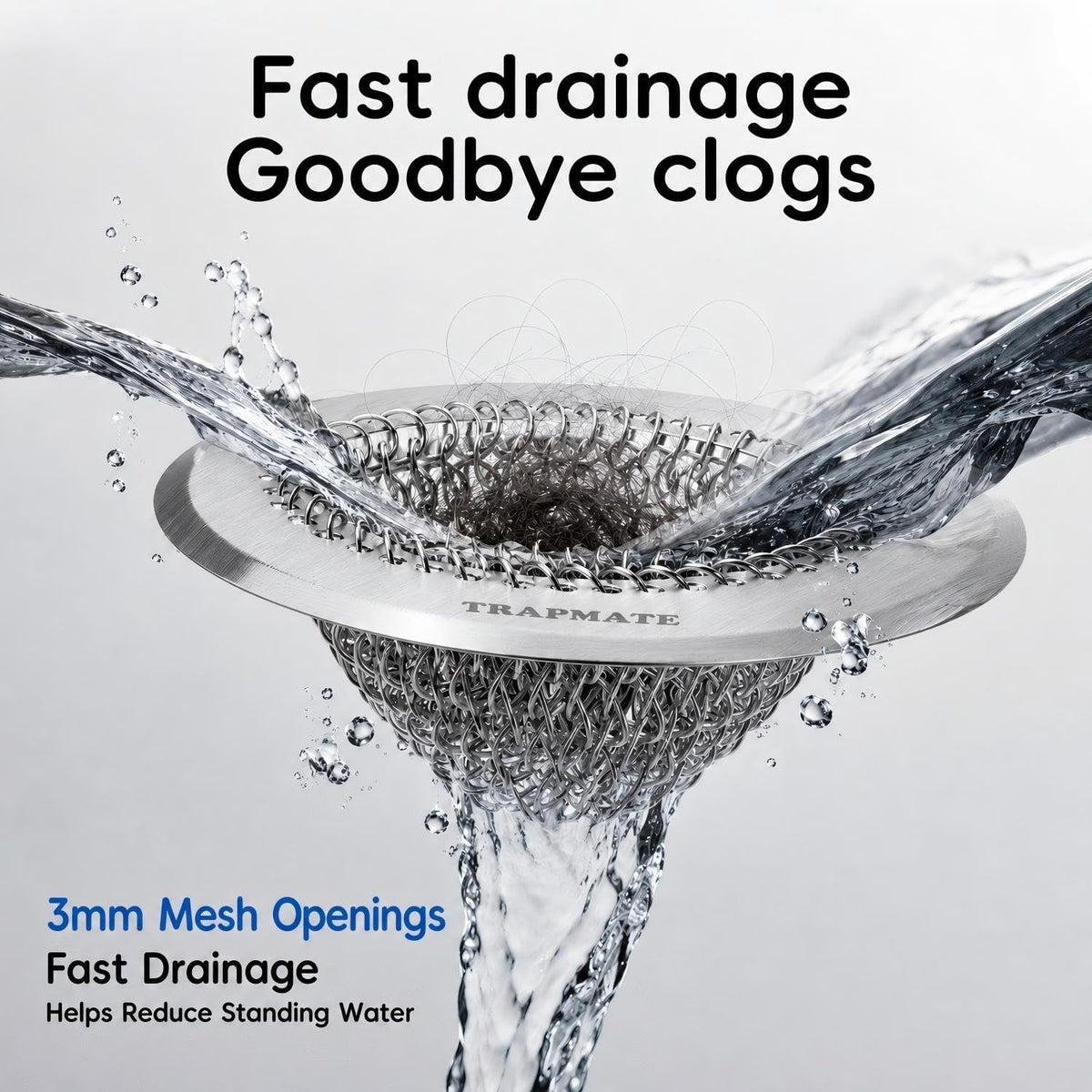 TRAPMATE Shower Drain Hair Catcher, Easy Flip Clean Bathtub Drain Protector