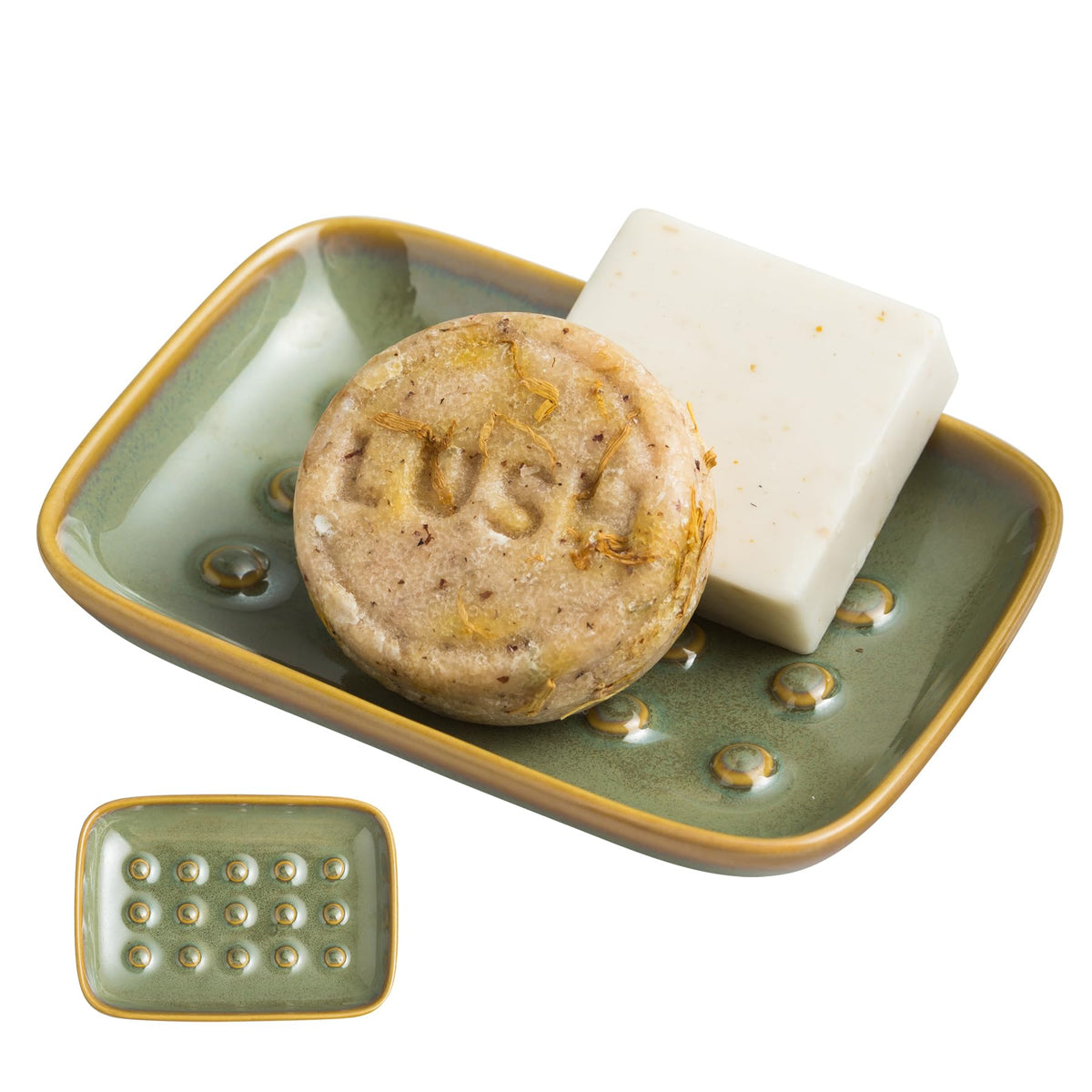 Miamolo Soap Dish for Shower, Soap Holder Raised Design, No More Mushy Soap