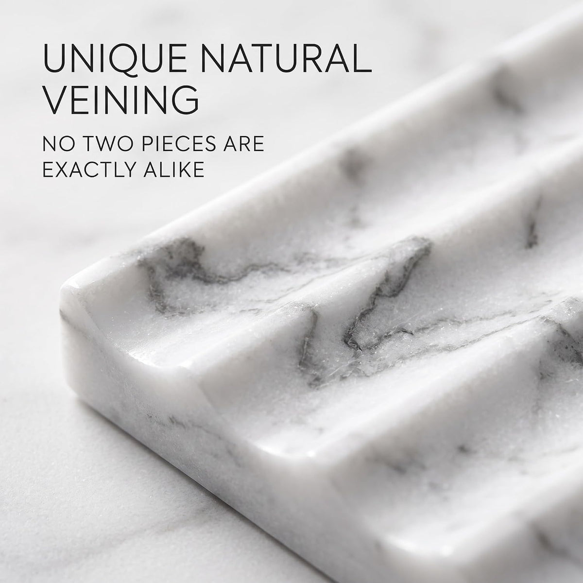 2 Pcs Natural Marble Soap Dish for Shower, Stone Soap Tray for Bathroom