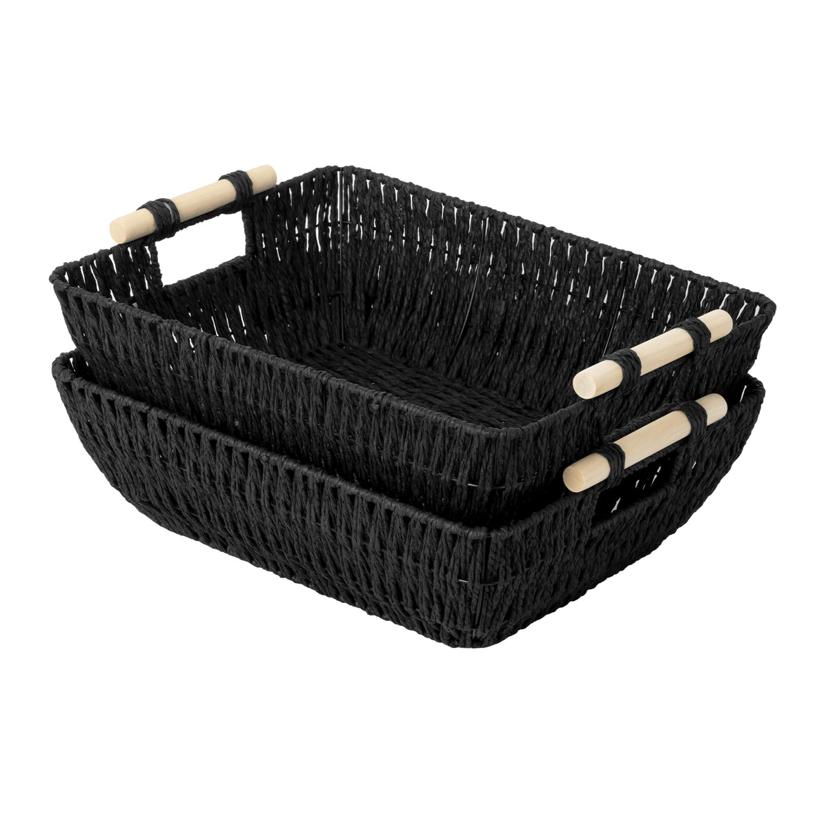 StorageWorks Wicker Baskets for Shelves, Hyacinth Storage Baskets, 2 Pack