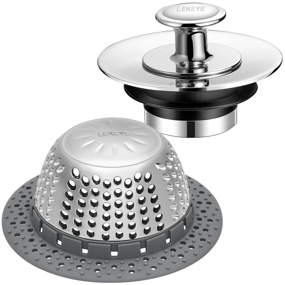 LEKEYE Drain Hair Catcher/Bathtub Drain Cover/Drain Protector for Pop-Up & Regular Drains(Patented Product)
