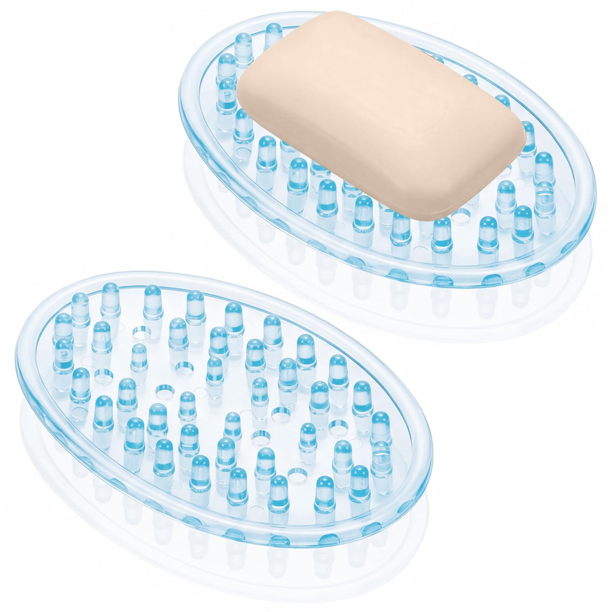 6 Pcs Soap Dish with Holes for Kitchen Bathroom, Clear