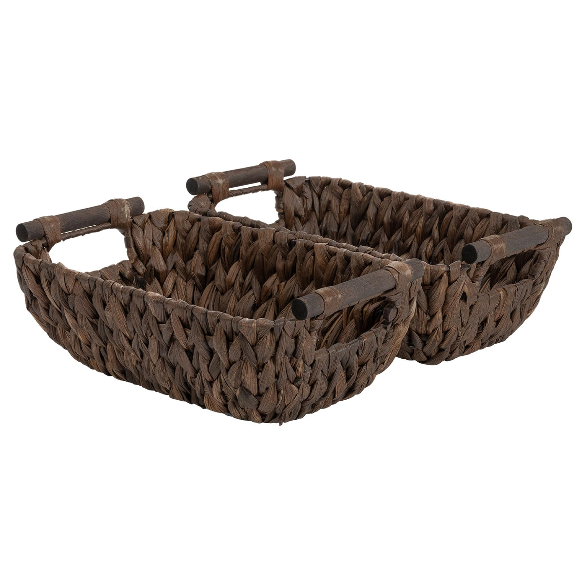 StorageWorks Wicker Baskets for Shelves, Hyacinth Storage Baskets, 2 Pack