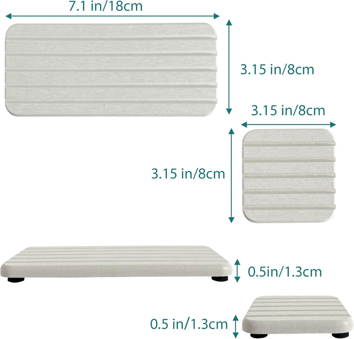 NiuYichee Set of 4 Water Absorbent Diatomite Coasters, Dish Soap Stone Tray