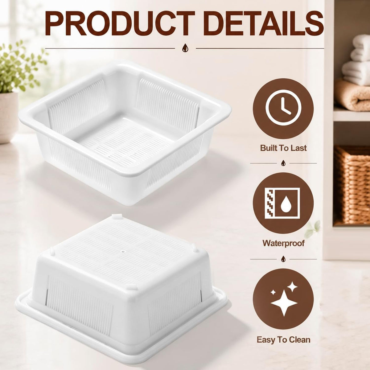 Tuanse 2 Pcs 8.5 x 8.5 x 3 Inch Floor Drain Strainer Sink Drain Covers