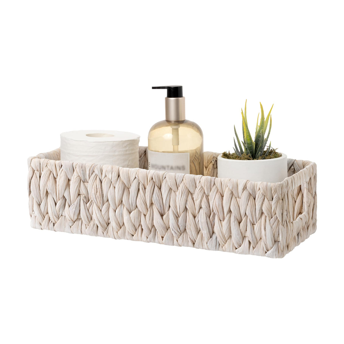 StorageWorks Wicker Seagrass Baskets, Toilet Basket Tank Topper