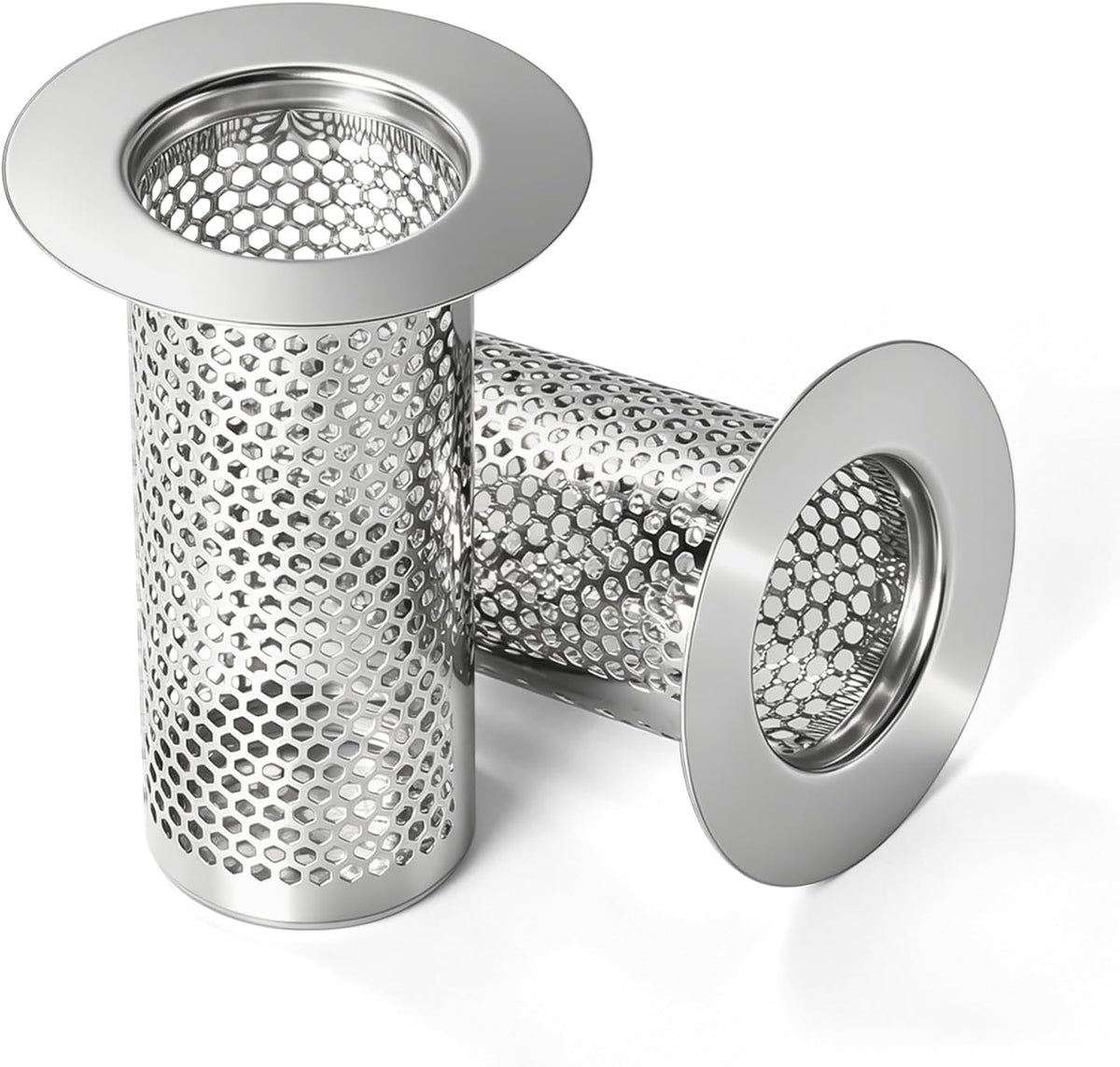 Bathroom Sink Drain Strainer, Bathtub Drain Hair Catcher, 304 Stainless Steel Shower Drain, Deep Basket Cover, Anti-Clog for Pet Hair, Universal Tub Drain Filter