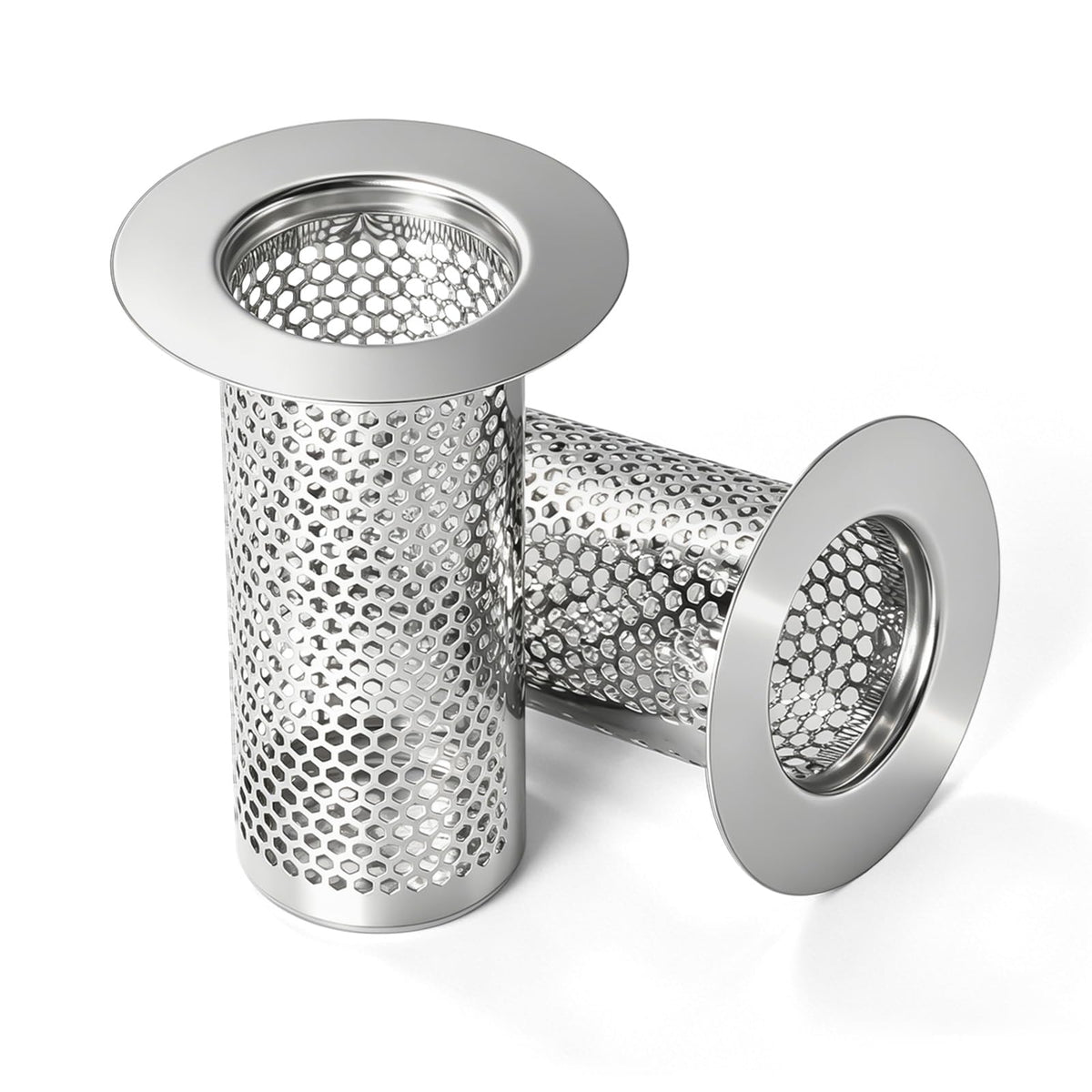 Bathroom Sink Drain Strainer, Bathtub Drain Hair Catcher, 304 Stainless Steel Shower Drain, Deep Basket Cover, Anti-Clog for Pet Hair, Universal Tub Drain Filter