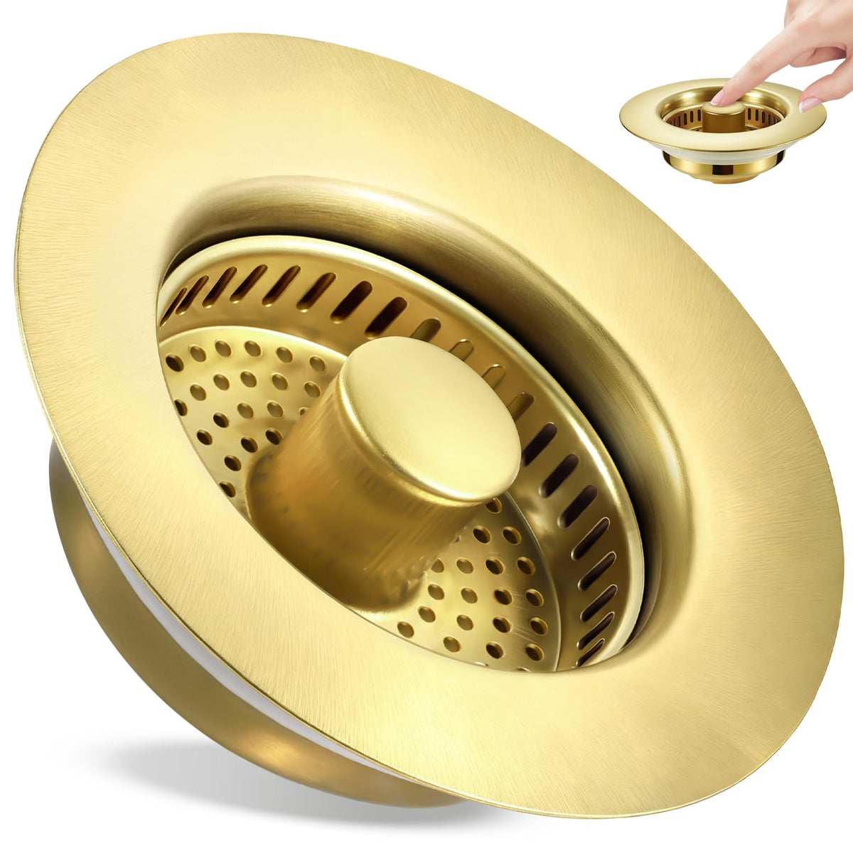 TGOSOMT Kitchen Sink Drain Strainer Stopper, Anti-Clog & Quick Drain