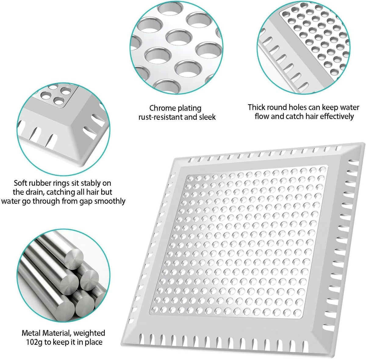 Aojuxix Shower Drain Hair Catcher/Drain Strainer/Shower Drain Cover